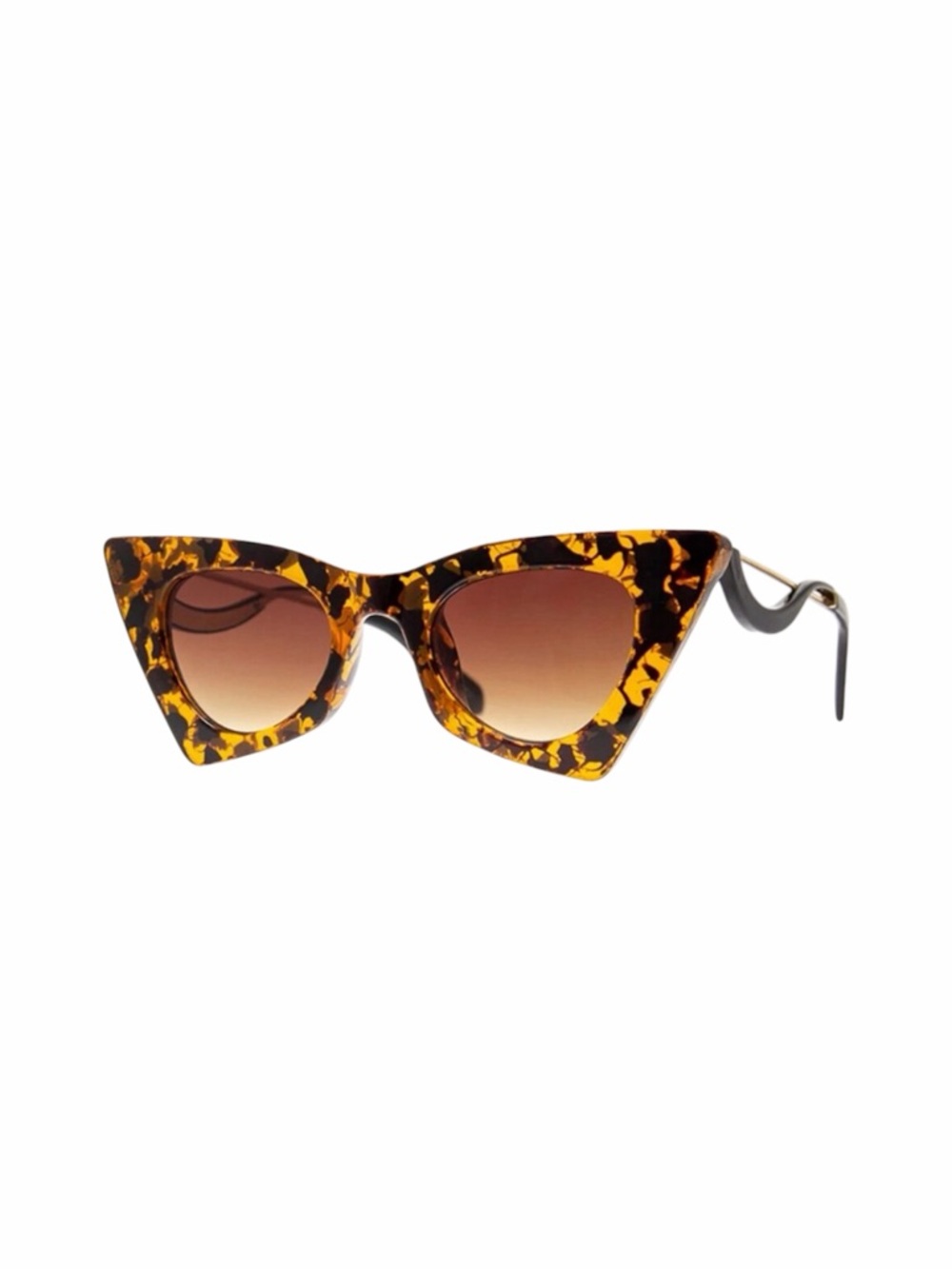 ASOS brown tortoise shell cat eye vintage arm design fashionista sunglasses